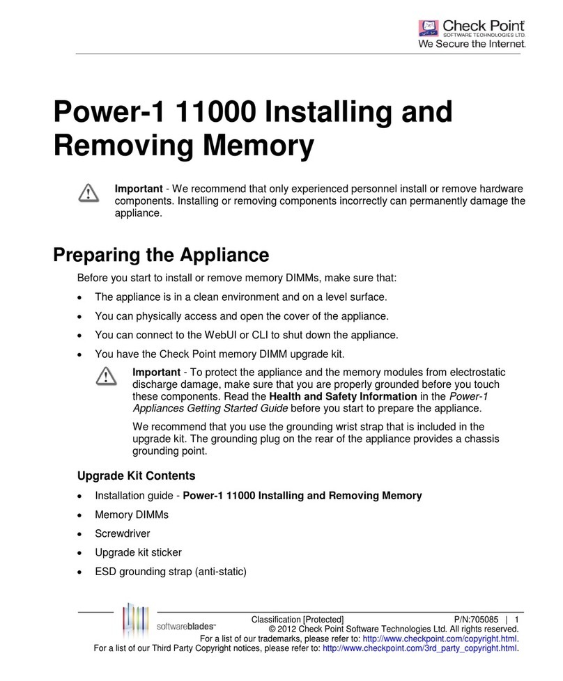 Checkpoint Power-1 11000 Installing and Removing Memory