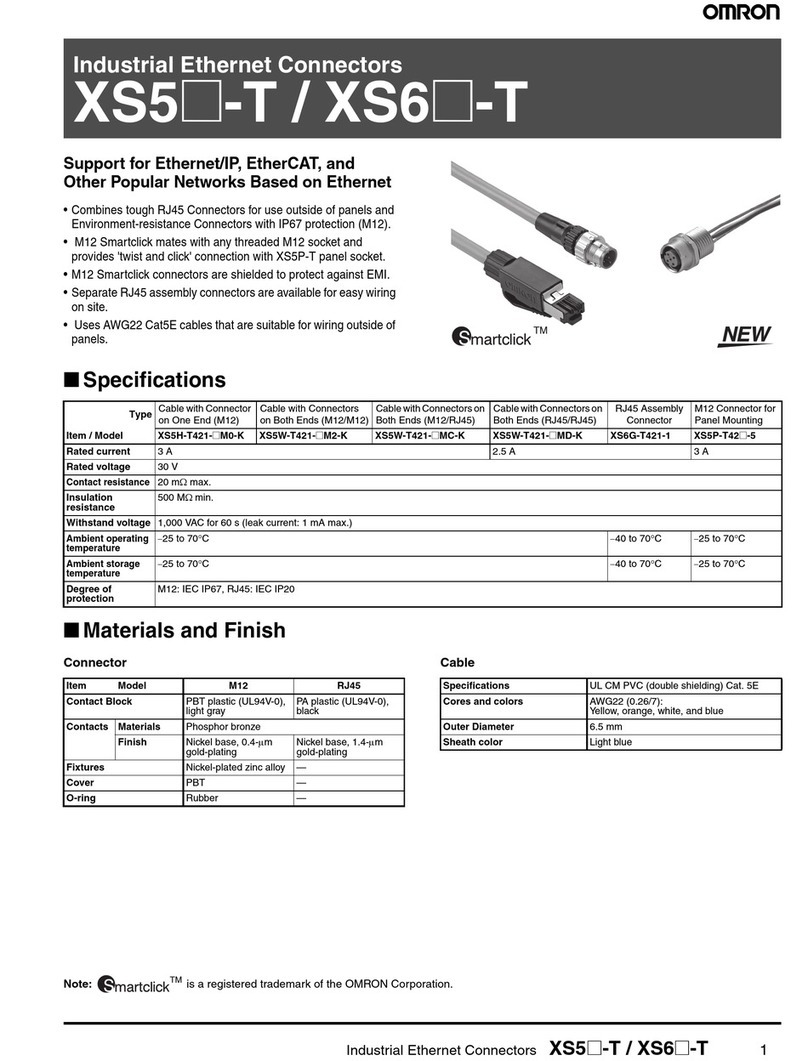 Omron XS5 T Series User manual Omron XS5 T Series User manual