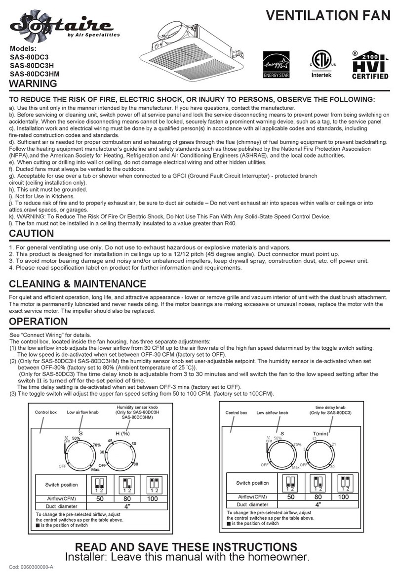 Air Specialties Softaire SAS-80DC3 manual