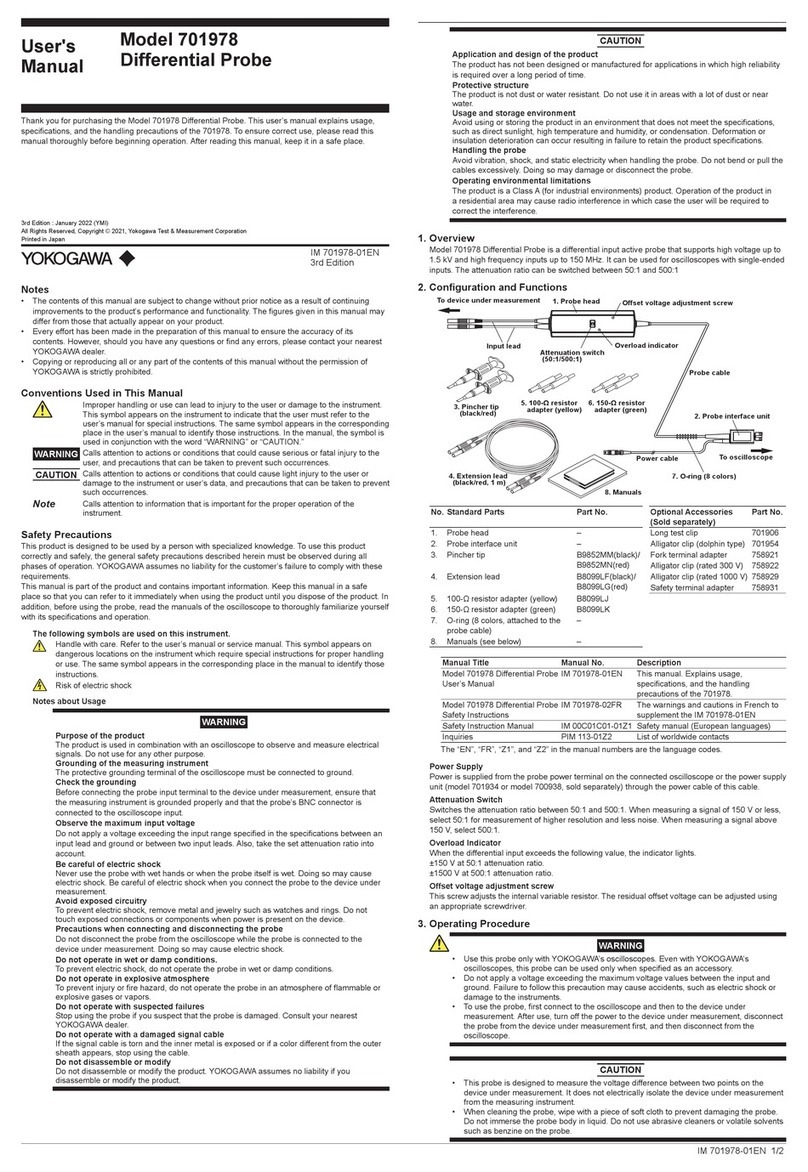 YOKOGAWA 701978 User manual YOKOGAWA 701978 User manual