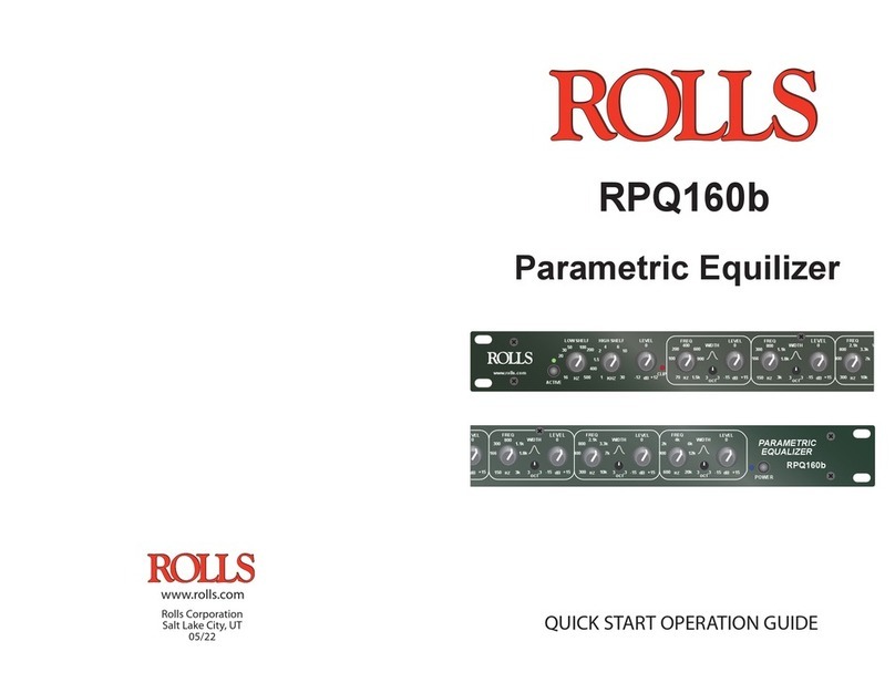 Rolls RPQ160b Quick start operation guide