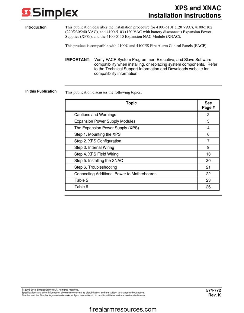 Simplex 4100-5101 installation instructions
