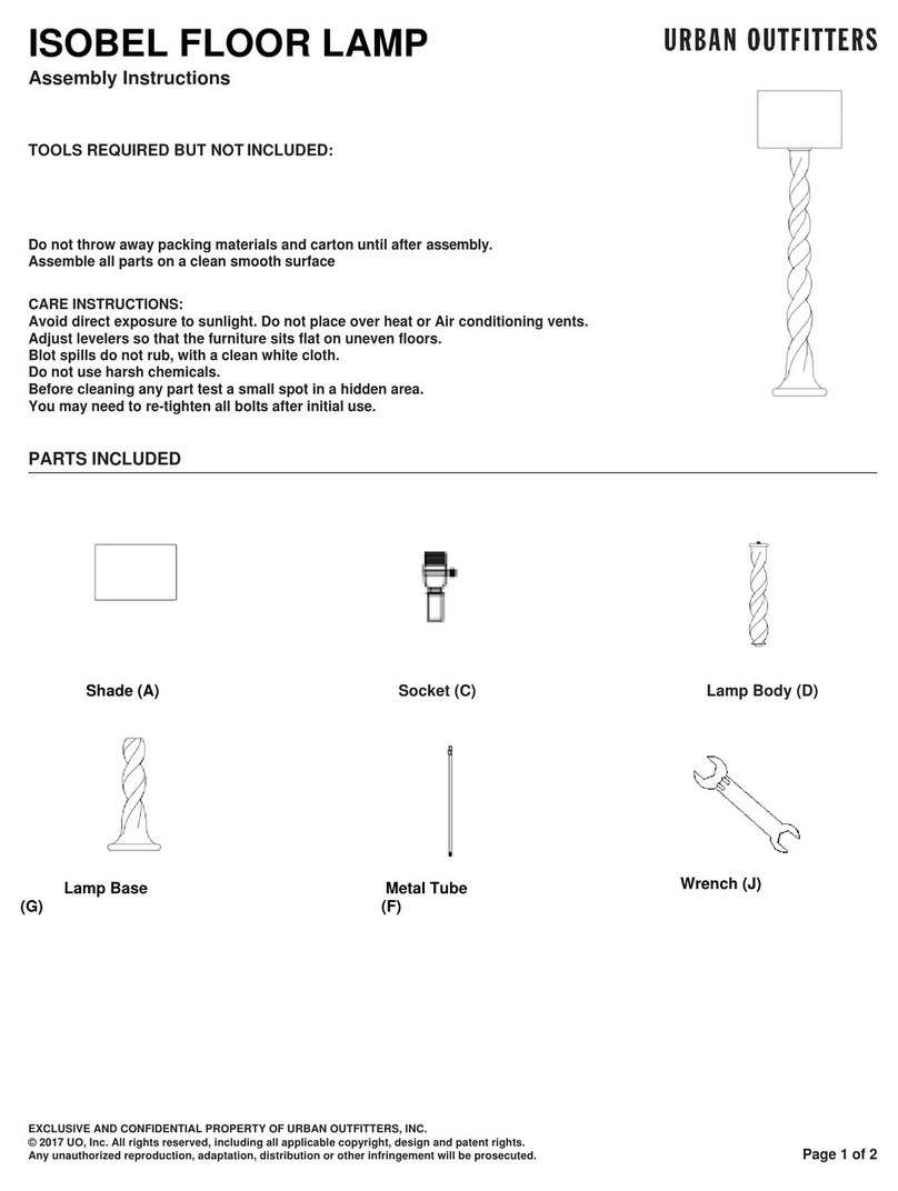 URBAN OUTFITTERS ISOBEL FLOOR LAMP Assembly instructions