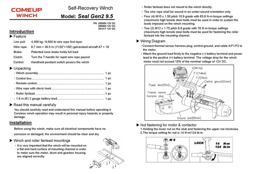 Come.up Winch Seal Gen2 9.5 quick start guide Come.up Winch Seal Gen2 9.5 quick start guide
