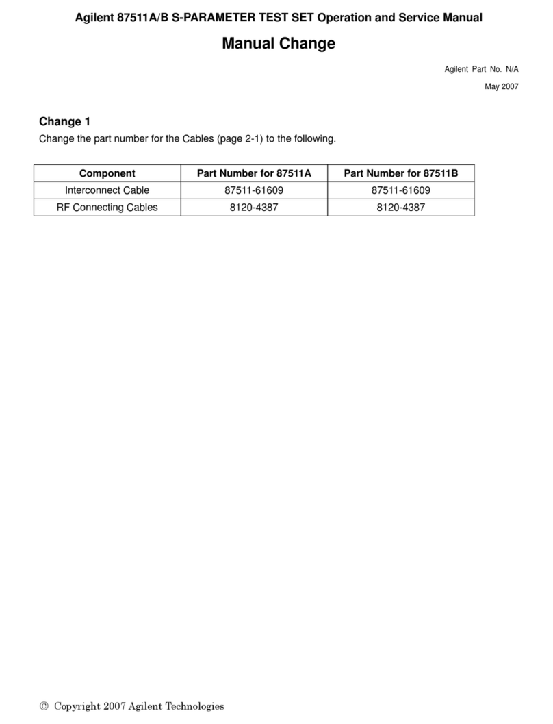Agilent Technologies 87511A Operation and service manual Agilent Technologies 87511A Operation and service manual