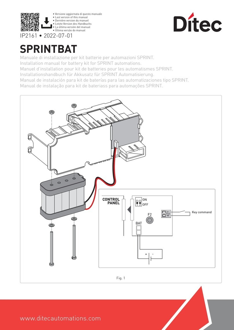 DITEC SPRINTBAT installation manual