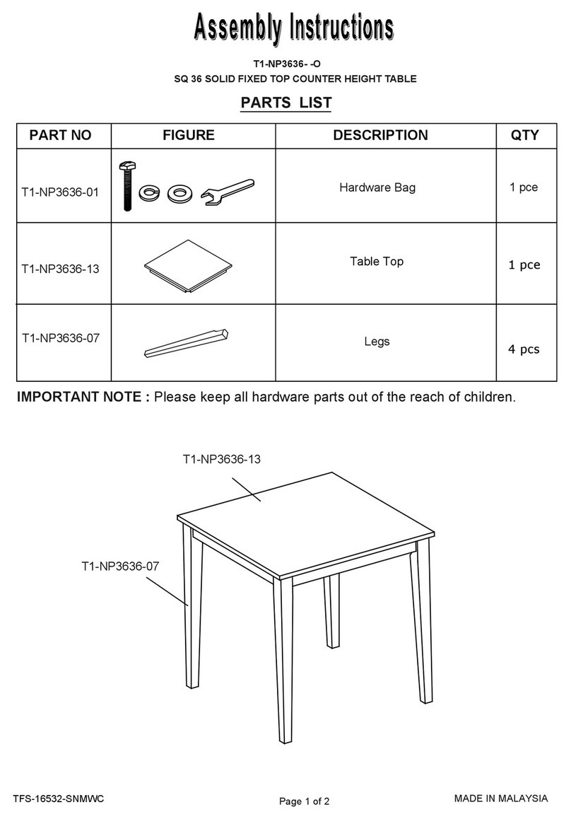 Winners Only T1-NP3636 O Series Assembly instructions