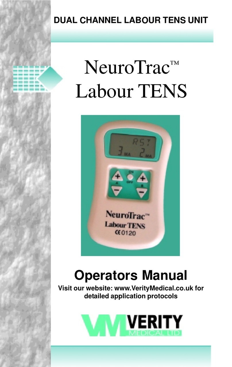 Verity Audio NeuroTrac Labour TENS Operator's manual