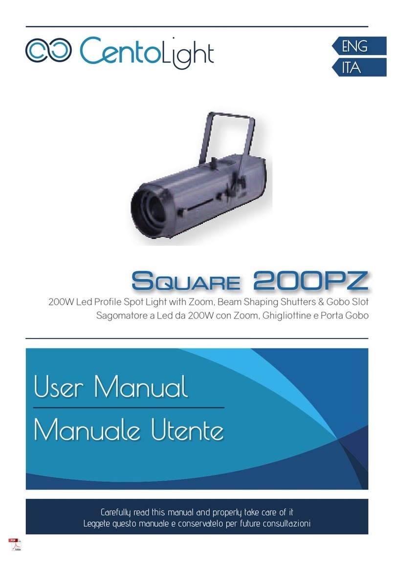 CentoLight SQUARE 200PZ user manual CentoLight SQUARE 200PZ user manual