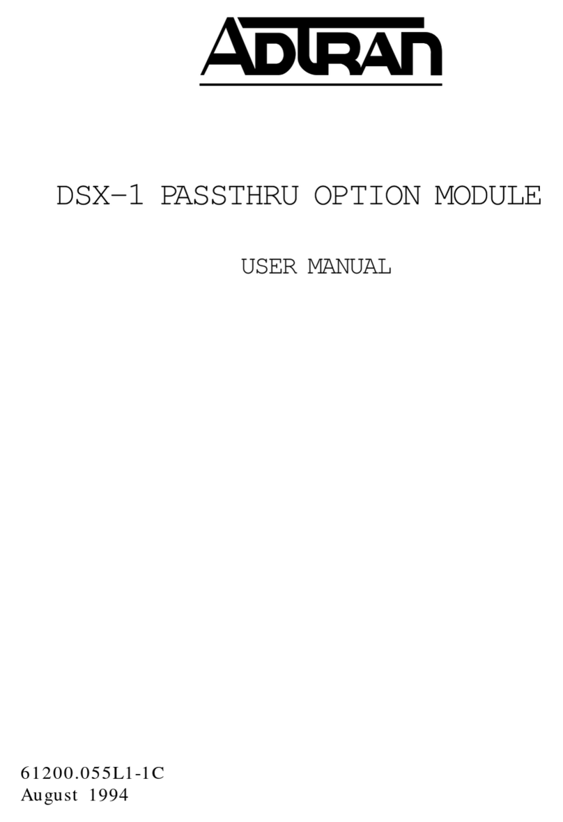 ADTRAN DSX 1 User manual ADTRAN DSX 1 User manual
