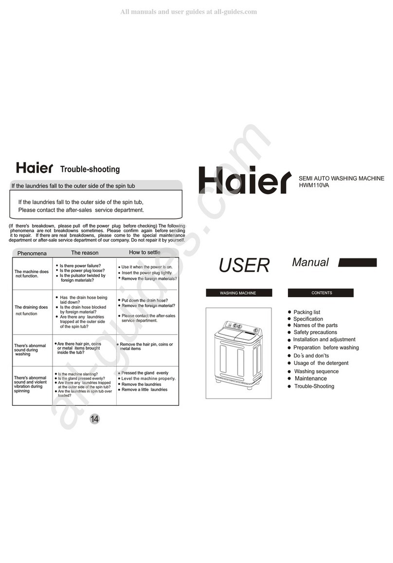 Haier HWM110VA User manual Haier HWM110VA User manual