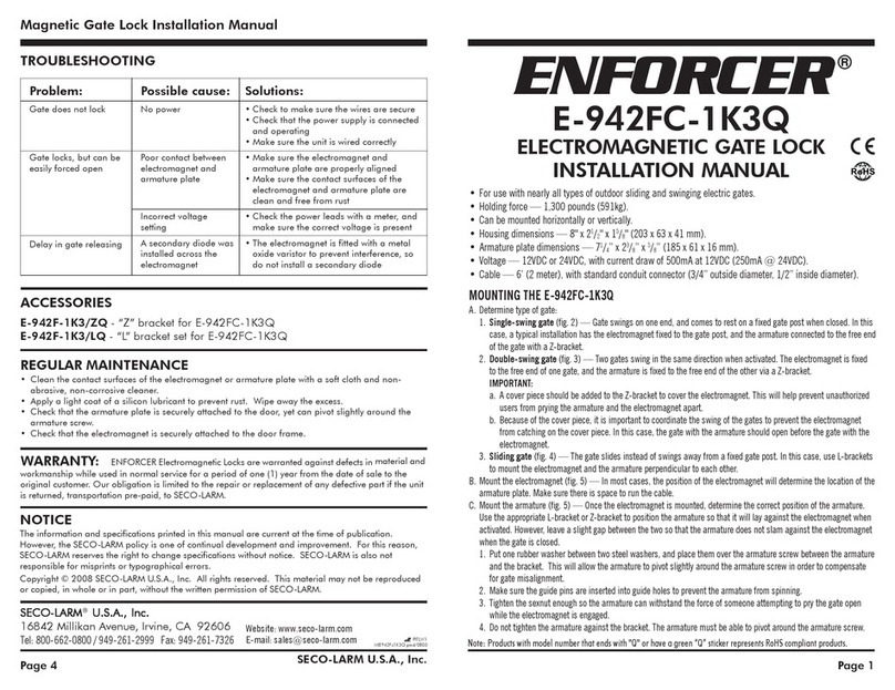 ENFORCER E-942FC-1K3Q installation manual