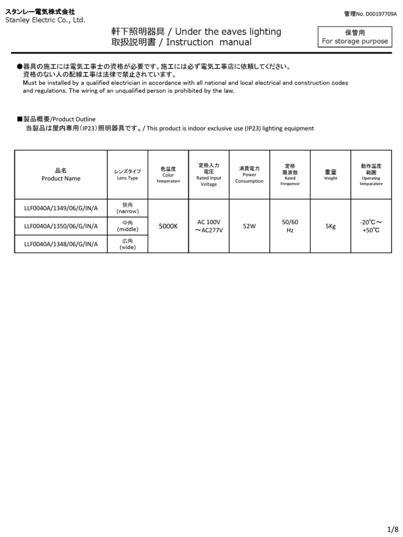 Stanley Electric LLF0040A/1349/06/G/IN/A instruction manual