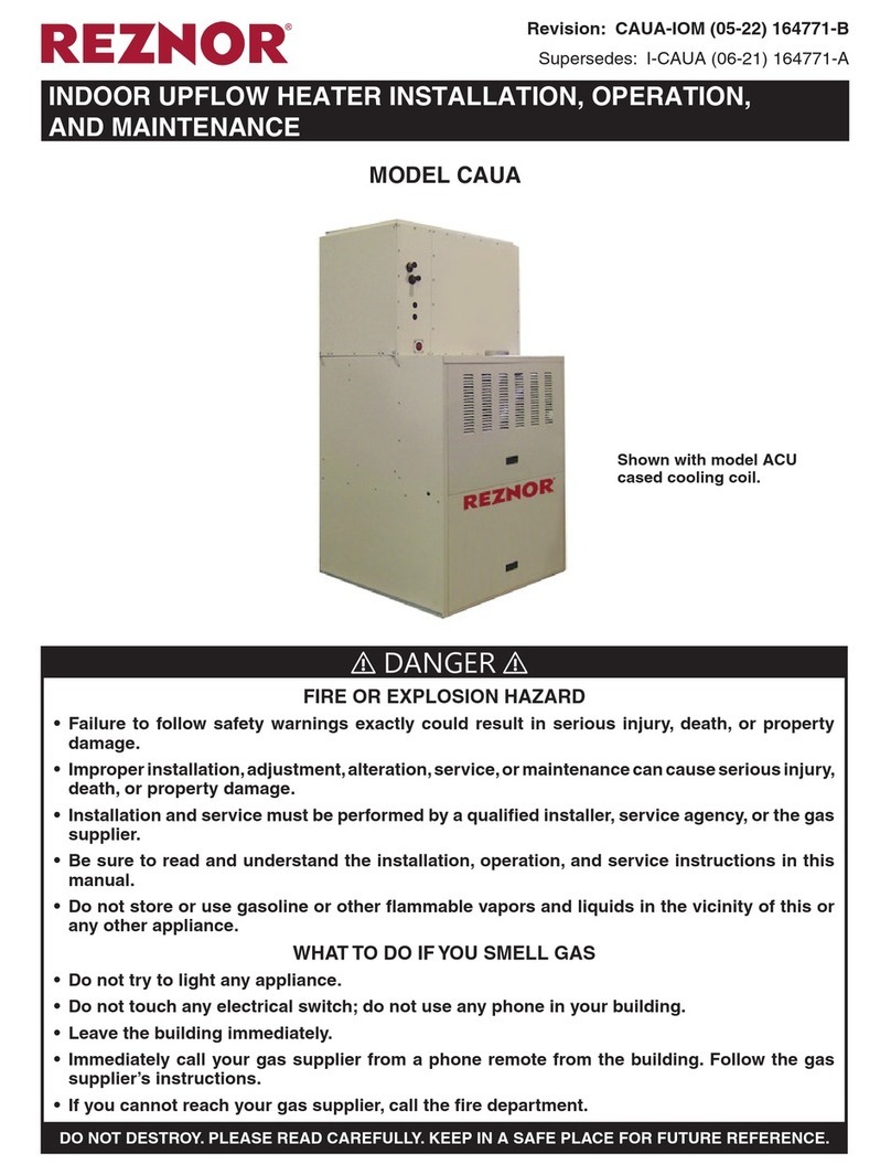 Reznor CAUA Installation, operation and maintenance