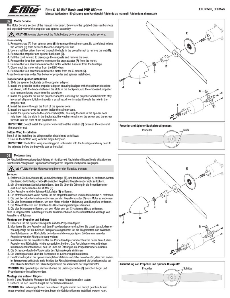 Horizon Hobby E-flite Pitts S-1S Installation and operating instructions