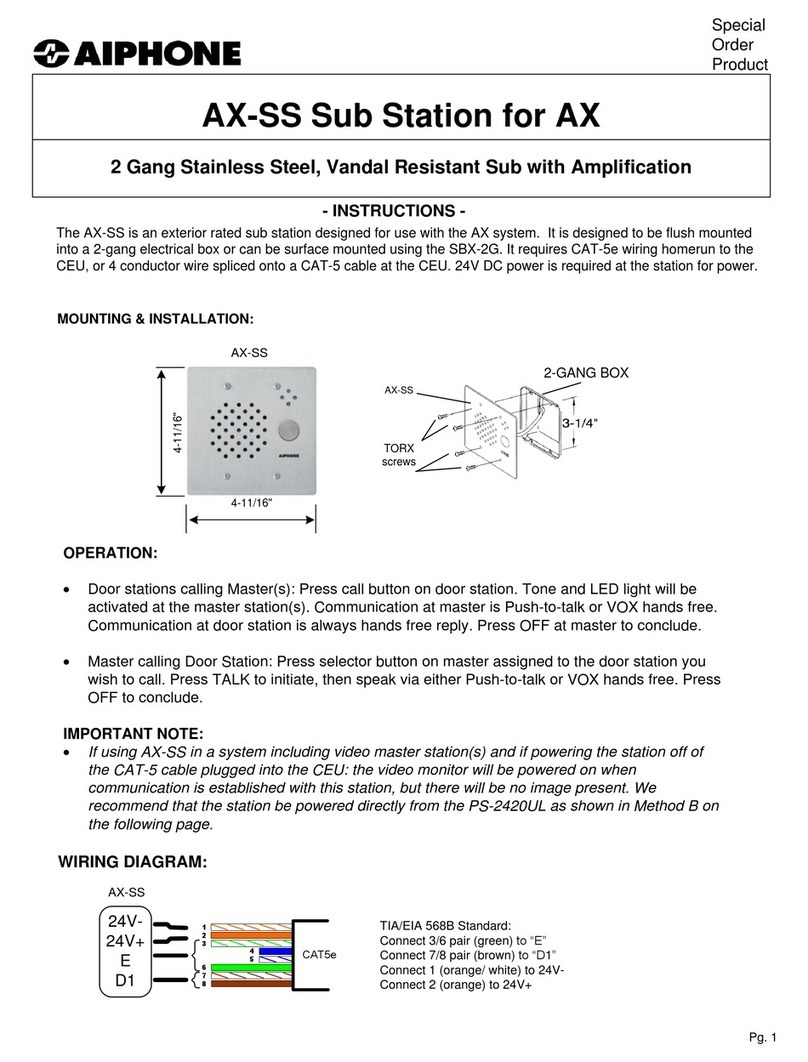 Aiphone AX-SS instructions