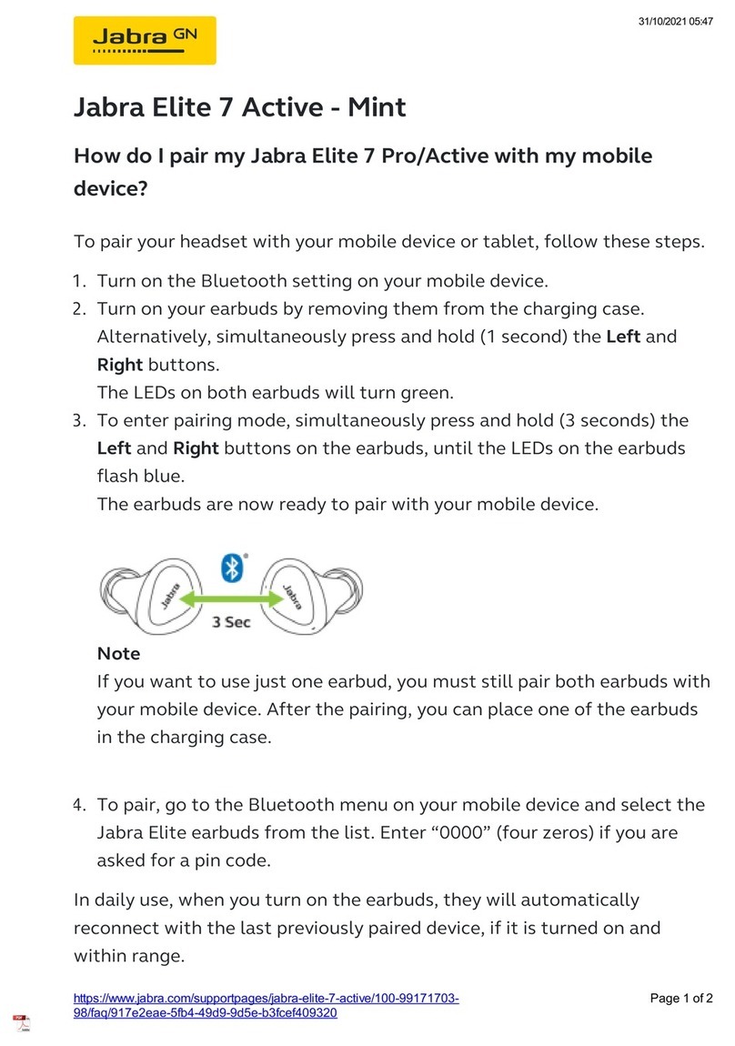Jabra ELITE 7 Active User manual