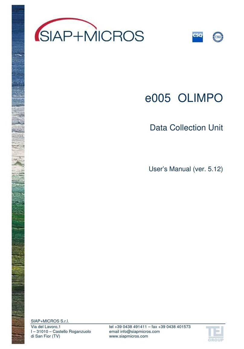 SIAP+MICROS e005 OLIMPO user manual