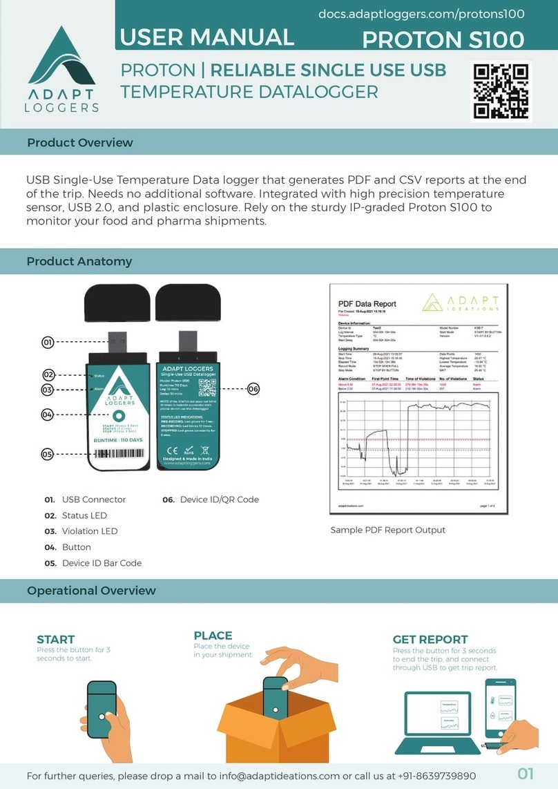ADAPT LOGGERS PROTON S100 user manual