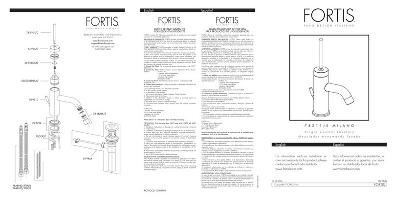 Fortis MILANO 78211JS User manual