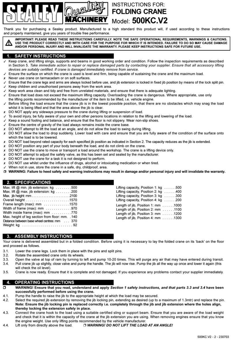 Sealey 500KC.V2 User manual