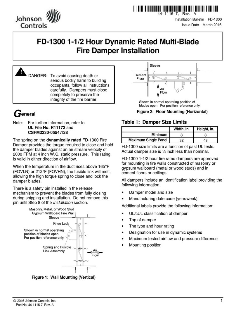 Johnson Controls FD-1300 Installation