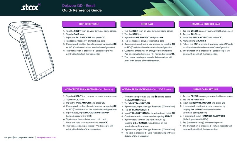 STAX Dejavoo QD Quick reference guide