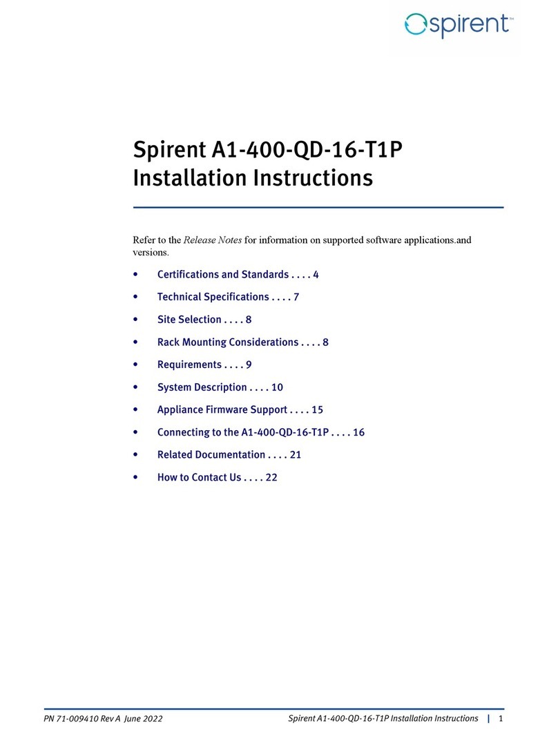 Spirent A1-400-QD-16-T1P User manual