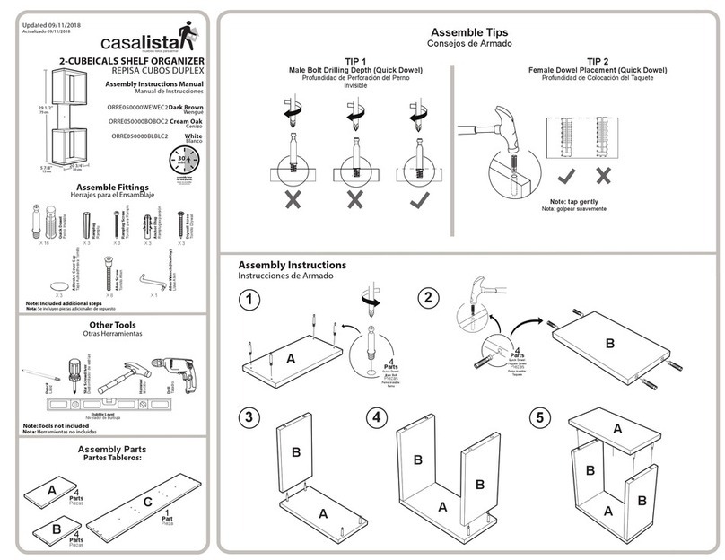 Casalista ORRE050000WEWEC2 Assembly & instruction manual Casalista ORRE050000WEWEC2 Assembly & instruction manual