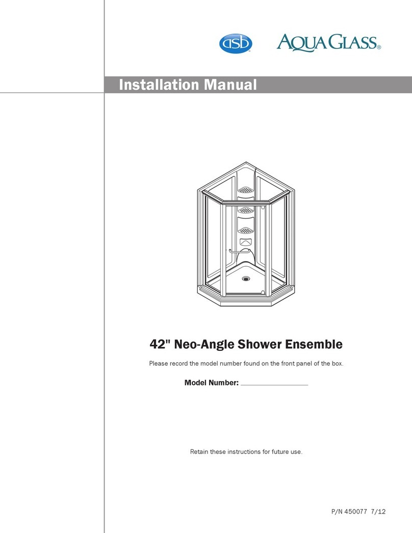 MASCO Bath AquaGlass asb 42 Neo-Angle Shower Ensemble installation manual