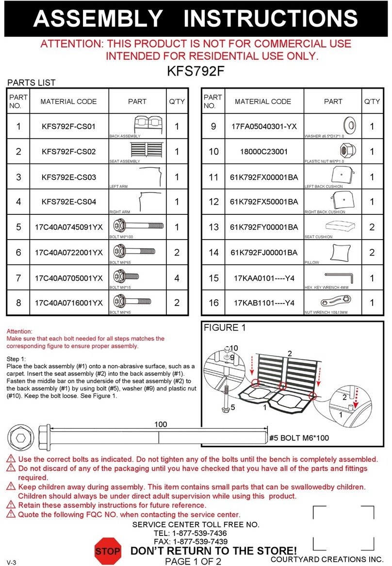 Courtyard Creations KFS792F Assembly instructions Courtyard Creations KFS792F Assembly instructions