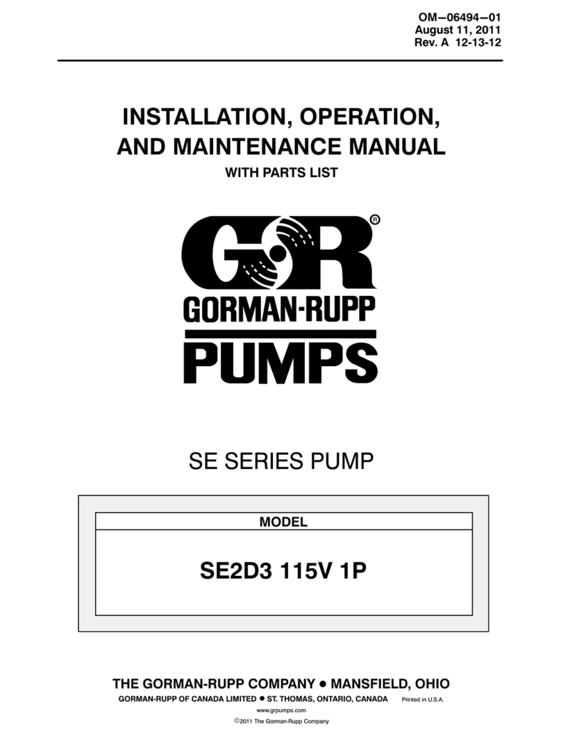 GORMAN-RUPP PUMPS SE2D3 User manual