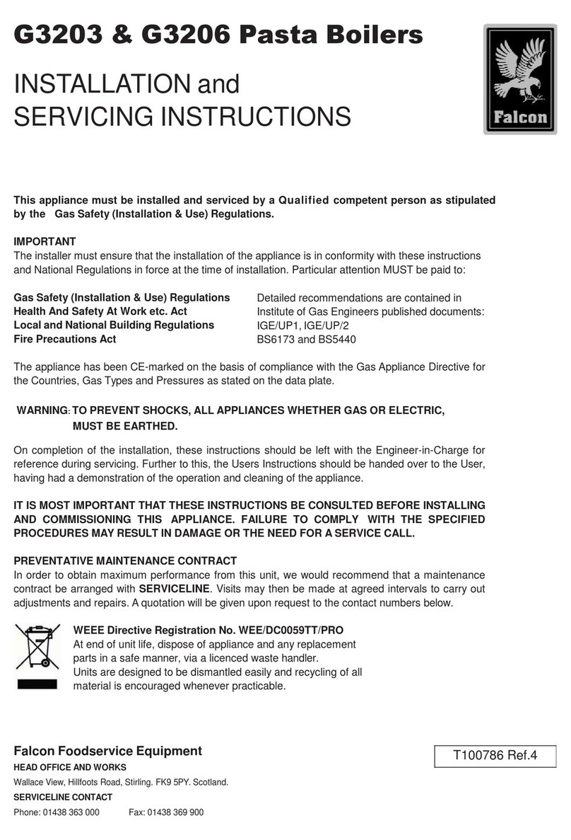 Falcon G3203 Installation and servicing instruction Falcon G3203 Installation and servicing instruction