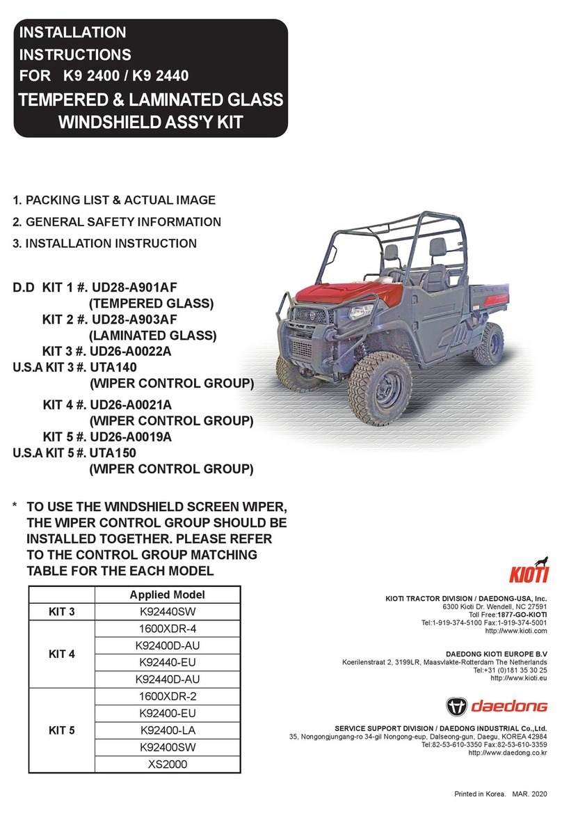 Daedong KIOTI UD28-A901AF installation instructions