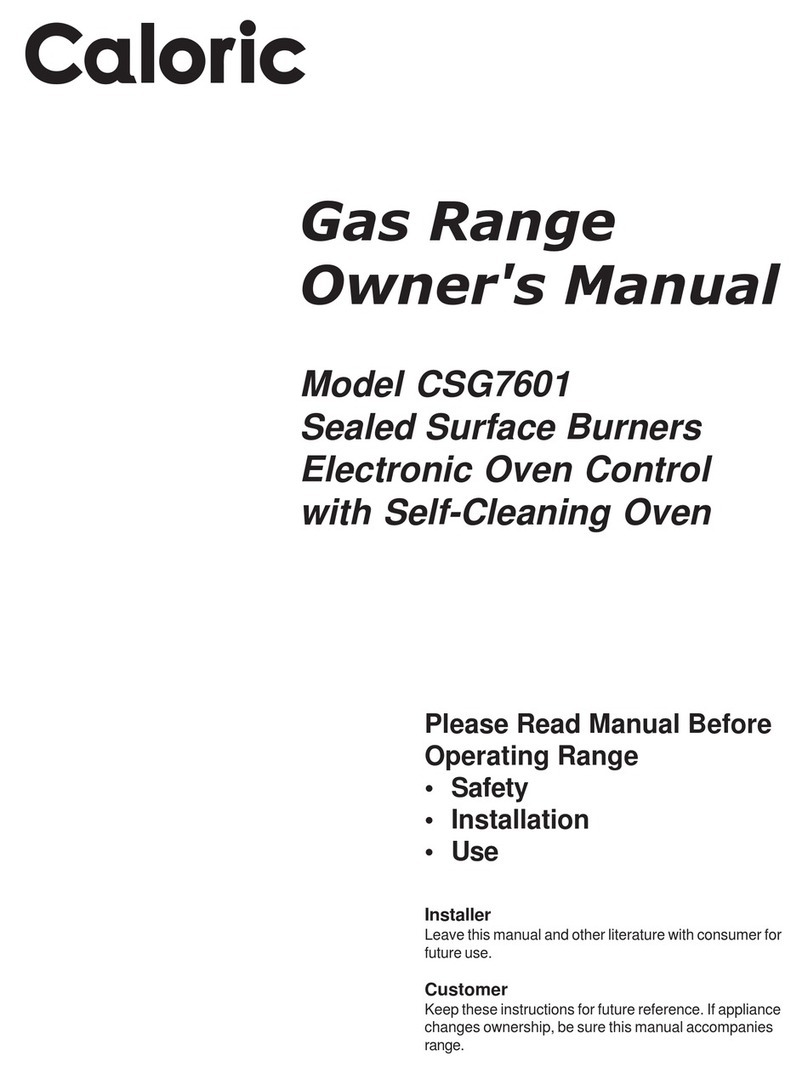 Caloric CSG7601 User manual Caloric CSG7601 User manual