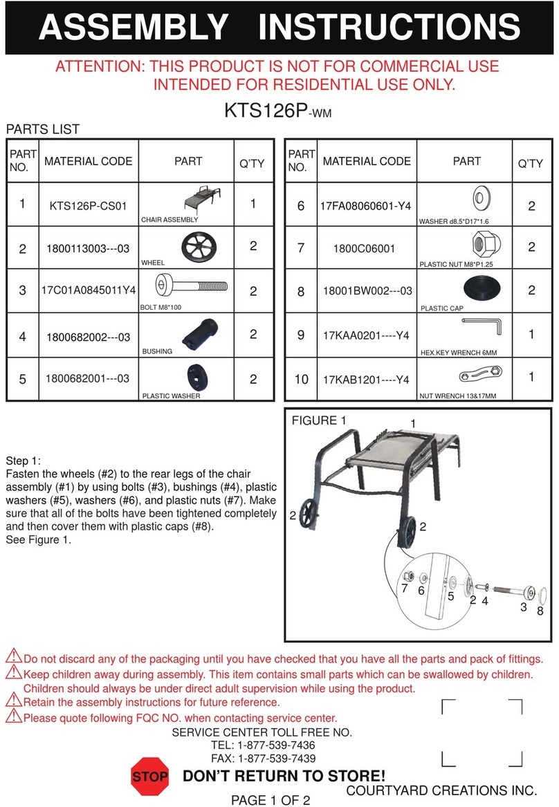Courtyard Creations KTS126P-WM Assembly instructions Courtyard Creations KTS126P-WM Assembly instructions