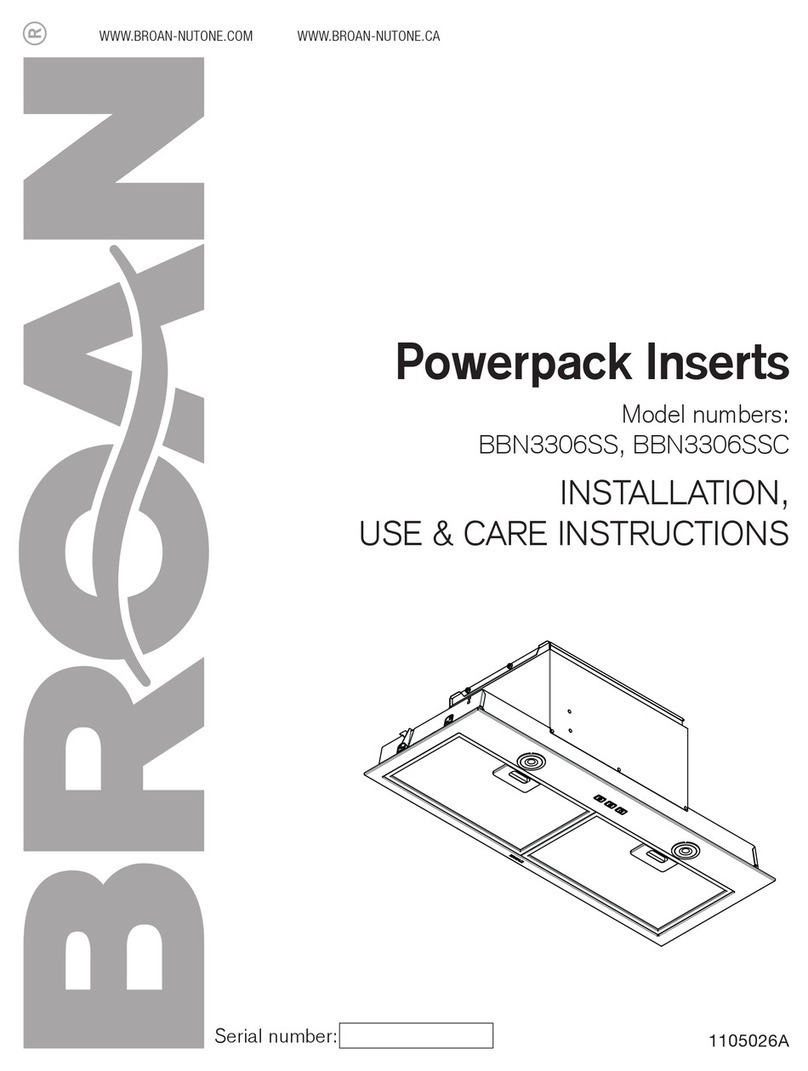 NuTone BBN3306SS Installation use & care instructions