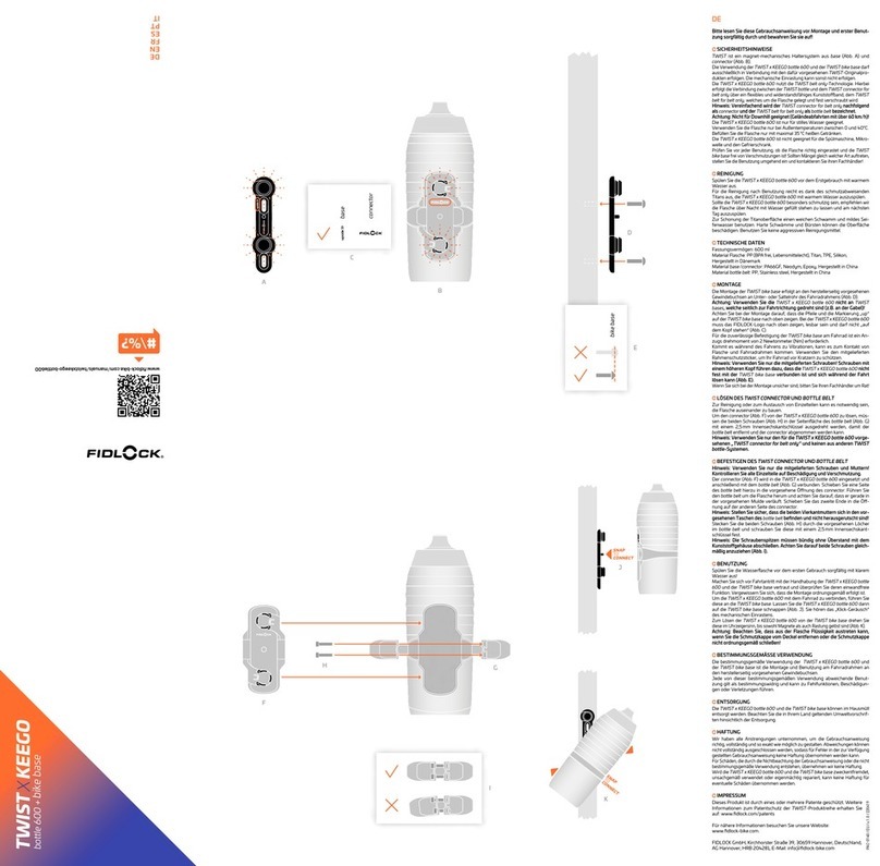 Fidlock TWIST X KEEGO bottle 600 quick start guide