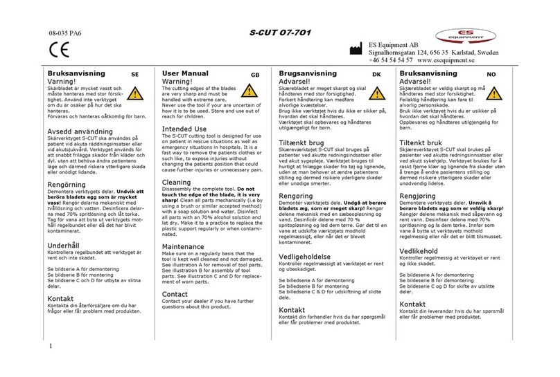 ES Equipment S-CUT O7-7O1 user manual