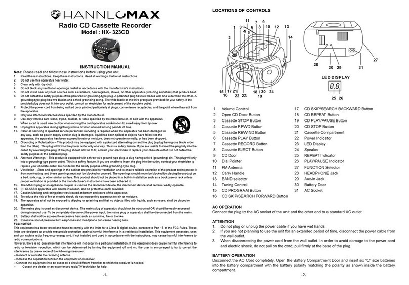 Hannlomax HX-323CD instruction manual