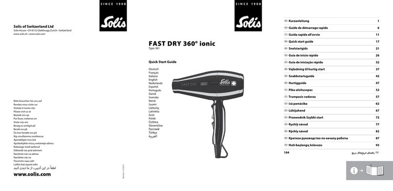 SOLIS FAST DRY 360 ionic User manual SOLIS FAST DRY 360 ionic User manual