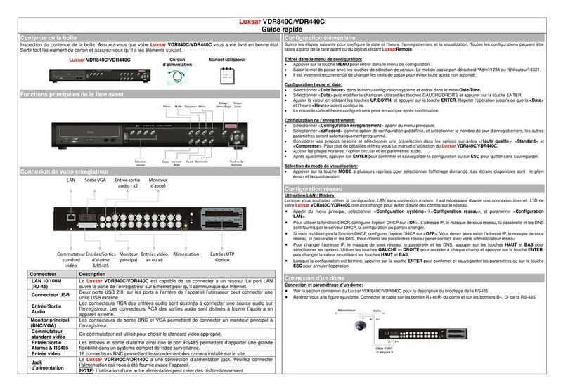 LUXSAR VDR840C quick start guide
