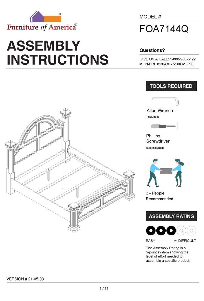 Furniture of America FOA7144Q Assembly instructions Furniture of America FOA7144Q Assembly instructions