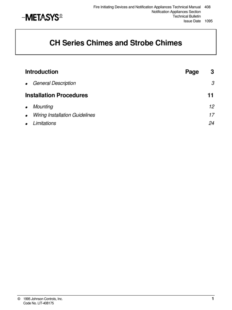 Metasys CH Series User manual