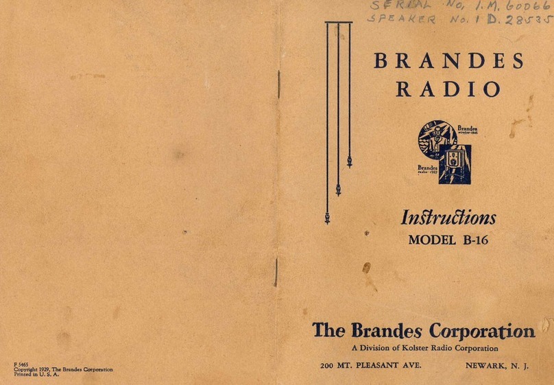 Kolster-Brandes B-16 User manual