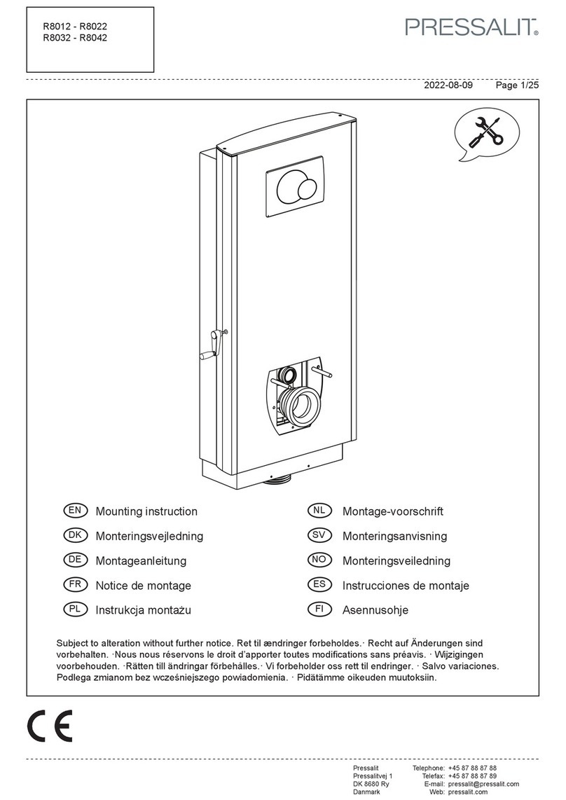 Pressalit R8022 Mounting instruction
