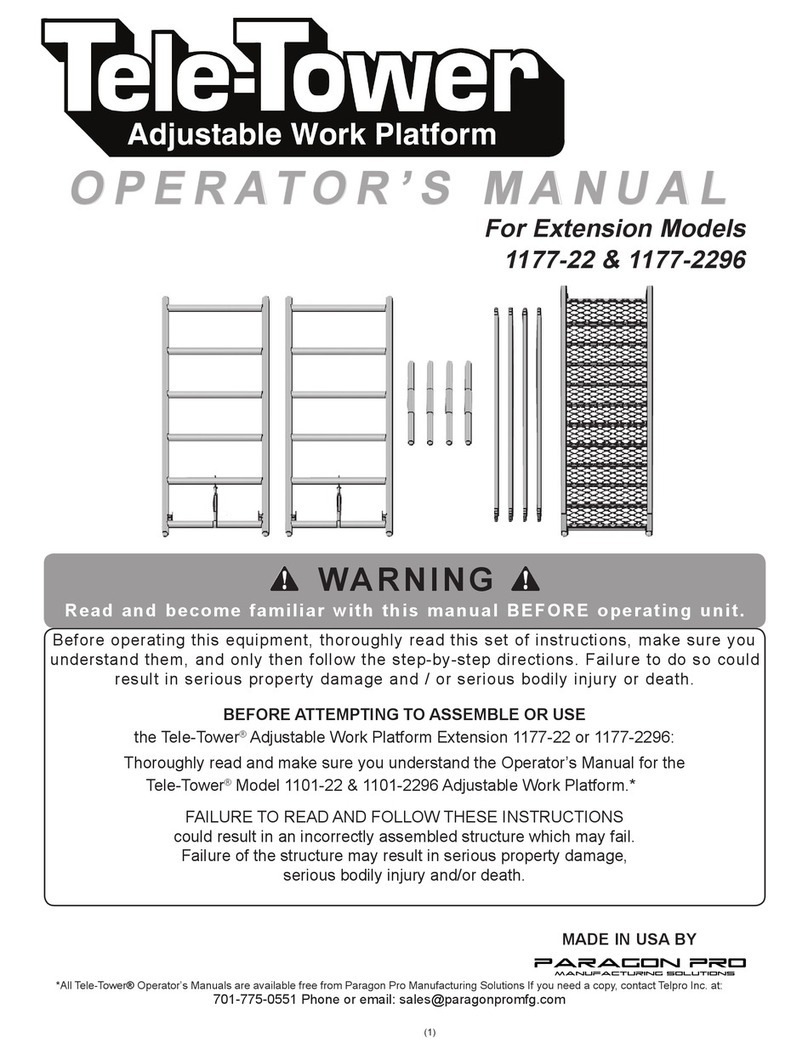 Paragon Pro Tele-Tower 1177-22 Operator's manual