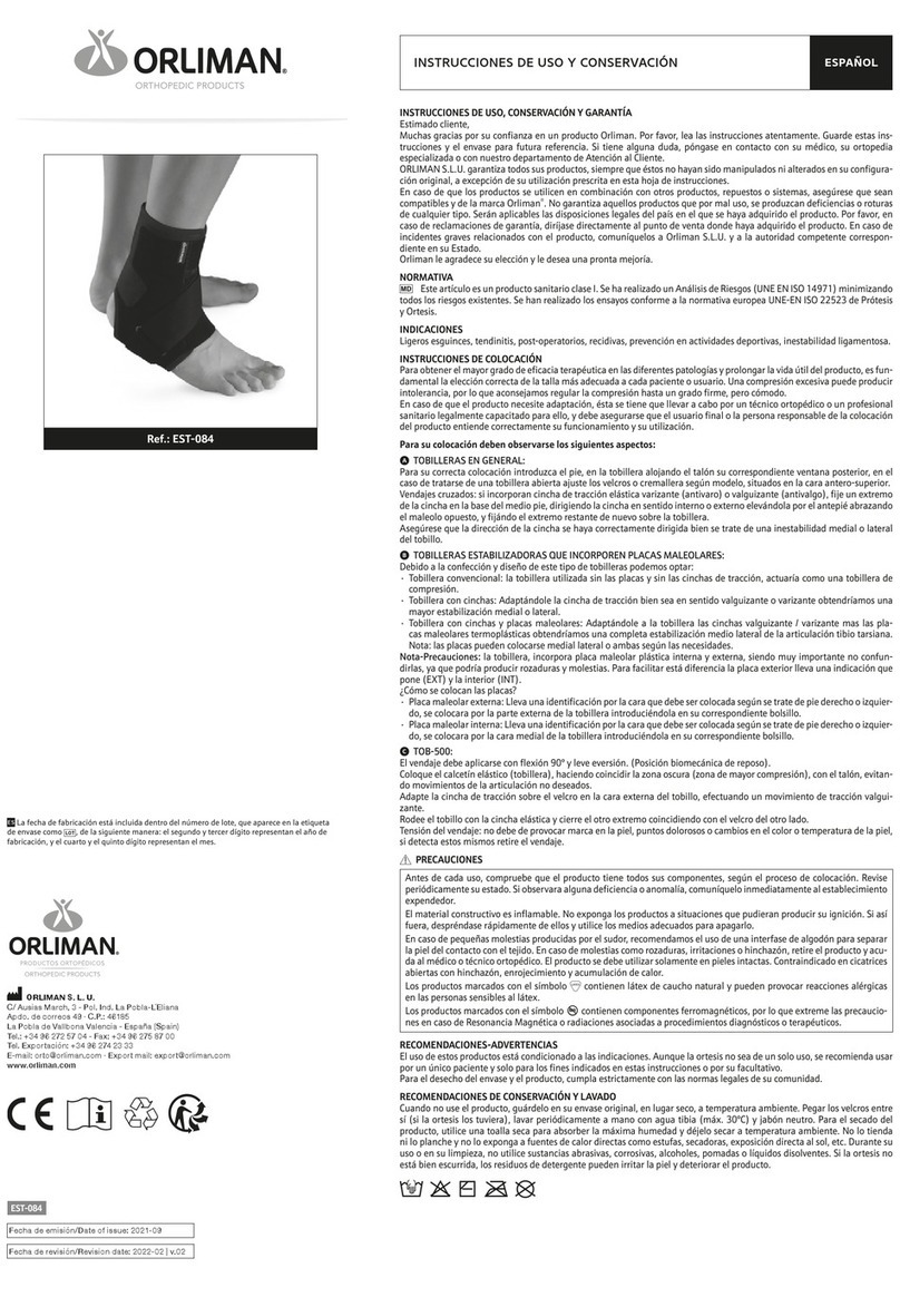 Orliman EST-084 Operation instructions