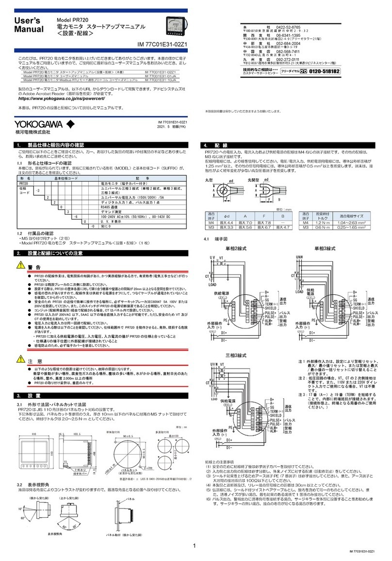 YOKOGAWA PR720 user manual