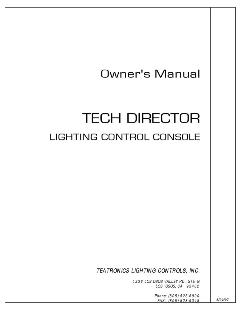 Teatronics Lighting Controls TECH DIRECTOR owner's manual